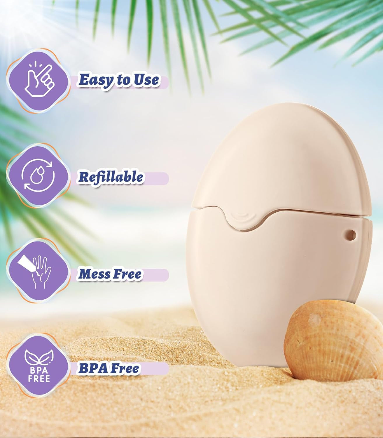 Portable Sunscreen Applicator – Refillable Roll-On Sponge for Sunscreen, Lotion & Moisturizer, BPA-Free Silicone Design