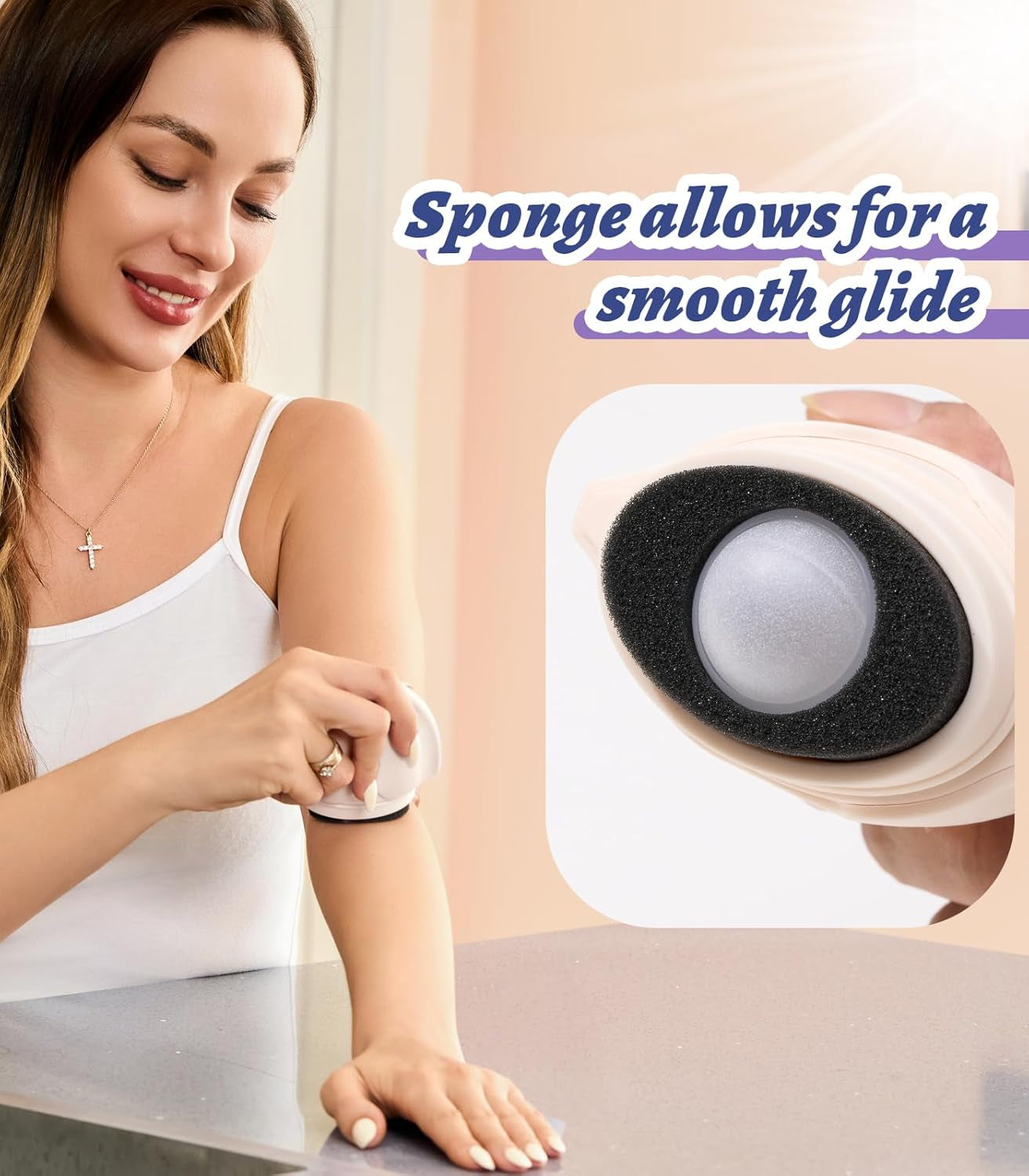 Portable Sunscreen Applicator – Refillable Roll-On Sponge for Sunscreen, Lotion & Moisturizer, BPA-Free Silicone Design